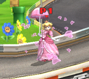 Peach entrando al escenario en Super Smash Bros. Brawl.