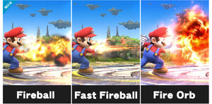 Todos los tipos de Bola de fuego de Mario SSB4 (Wii U)