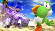 Yoshi esquivando el Espectro de Zelda SSB4 (Wii U)