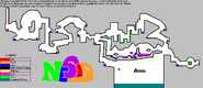 Mapa de Race to the Finish en Super Smash Bros. Melee, cortesía de Nesis de GameFAQs.