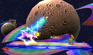 Estela usando el Salto estelar en Super Smash Bros. para Nintendo 3DS.