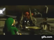 Zelda usando la Trifuerza de Sabiduría en Ocarina of Time