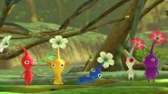 Varios Pikmin juntos en Planeta remoto.