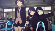 Namiko, Rikka, and Hass together in the SSSS.GRIDMAN ED, "youthful beautiful".