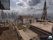 Looking east from the incomplete building.