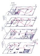 Grafika koncepcyjna cementowni z architektoniczną strukturą podłogi