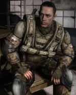 El Teniente Rogovets en su lugar de trabajo.