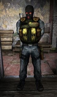 Garik portando un traje de mercenario con camuflage