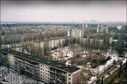 An overhead view of Pripyat in real life.