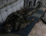 A wounded Stetsenko behind Rogovets in the Laundromat