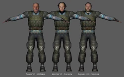 Более поздняя версия концепт-арта ключевых персонажей группировки, на основе которого делалась модель