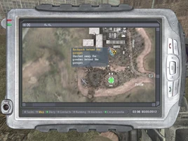 Backpack behind the garages