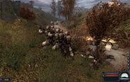 A group of Monolithians in S.T.A.L.K.E.R. Clear Sky capturing the Army Warehouses