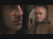 Bohater w cut-scence z Doktorem w tle