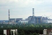 Das AKW Tschernobyl in der Realität (vom Prypjat aus gesehen)