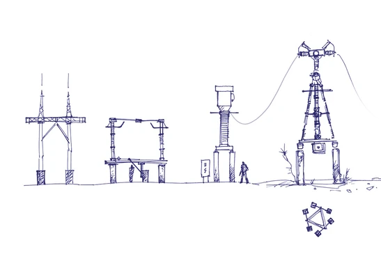 Набросок линий электропередач Ильи Толмачова
