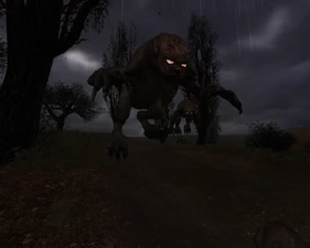 Две атакующие в прыжке химеры, вдалеке третья