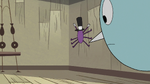 S2E22 Spider With a Top Hat throws himself at Narwhal's wall