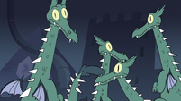 S3E15 Dragons looking at Marco Diaz