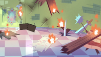 S3E23 Star Butterfly's bedroom in flames