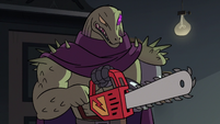 S2E18 Rasticore has trouble starting his chainsaw