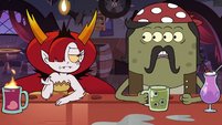 S3E22 Four-eyed monster sits next to Hekapoo