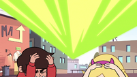 S2E14 Star and Marco duck under Ludo's blast