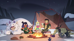 S4E5 Star, Marco, and Brunzetta around a campfire