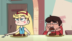 S1E6 Marco stuffs his mouth with meatballs