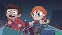 S3E15 Higgs crashing her cart against Marco's cart