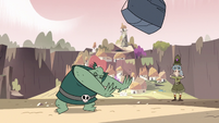 S3E17 Buff Frog tossing the boulder