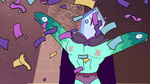 S4E35 Rhombulus tossing confetti into the air