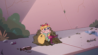 S2E7 Star Butterfly lying on a bed of leaves