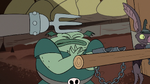 S2E20 Meat Fork strikes Buff Frog with his metal hand again