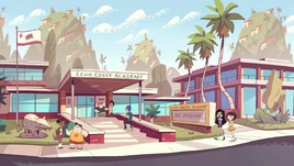 S1E3 Echo Creek Academy exterior