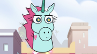 S2E24 Pony Head staring unamused at Marco Diaz