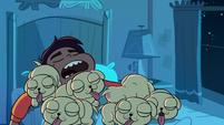 S2E6 Marco sleeping with the laser puppies
