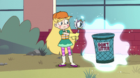 S2E38 Star Butterfly levitating a trash can