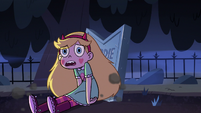 S2E27 Star Butterfly sitting in the cemetery dirt