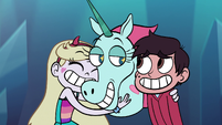 The trio smiles