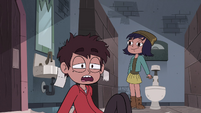 S4E13 Marco wakes up in women's restroom