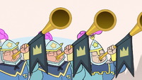 S2E15 Castle royal guards blowing trumpets