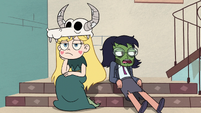 S2E21 Star Butterfly and Janna sitting on the stairs