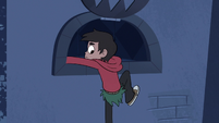 S3E6 Marco Diaz climbing out of the castle vents