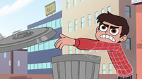 S2E14 Marco flings trash can lid at trash compactor