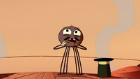 S2E22 Spider With a Top Hat trembling with fear