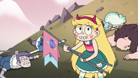 S2E15 Star Butterfly picking up the flags