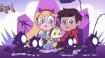 S4E31 Little black unicorns in front of Star and Marco