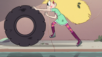 S2E7 Star Butterfly rolling a rubber tire