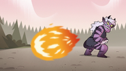 S3E38 Meteora swats the fireball with her tail